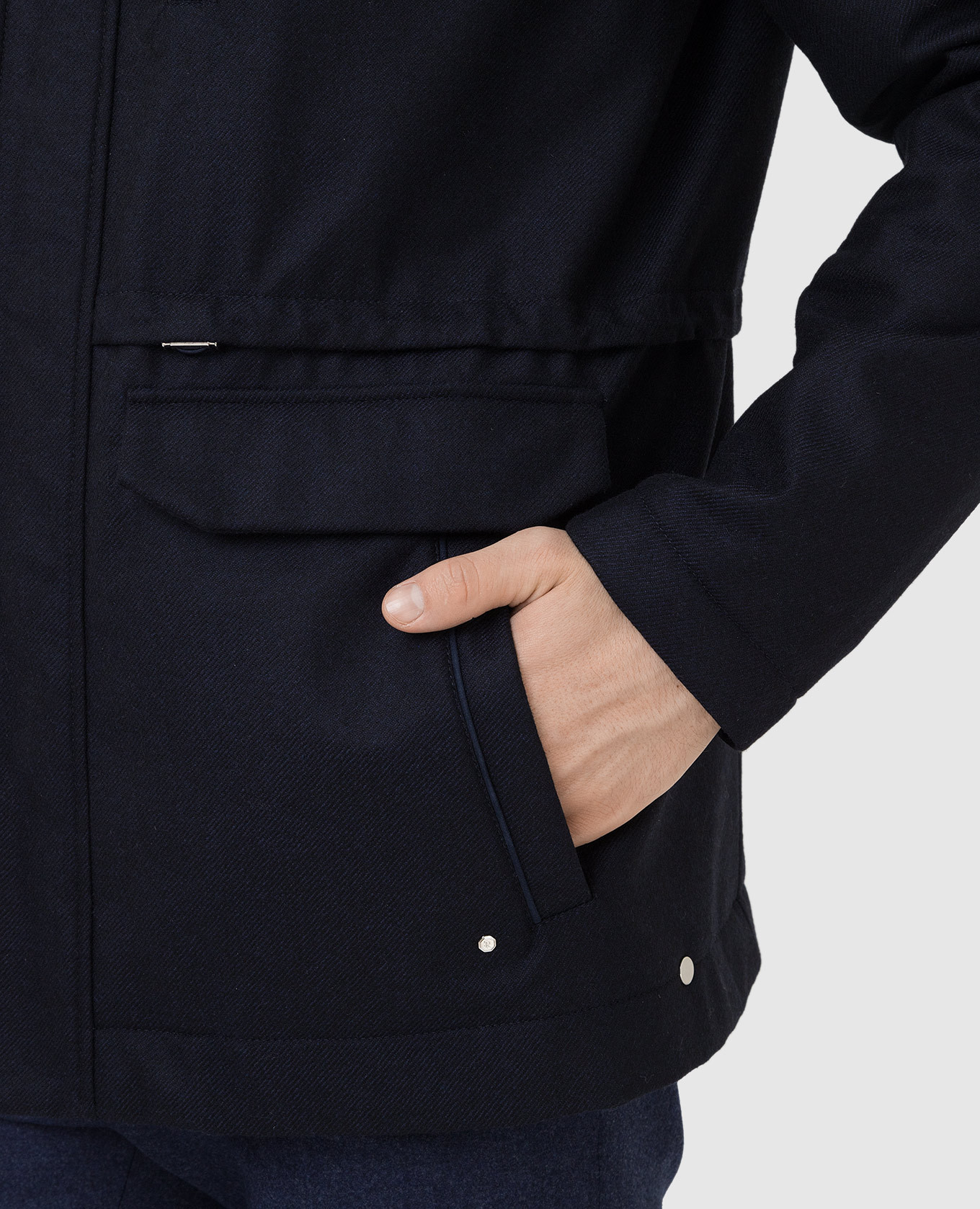 Stefano Ricci Темно-синяя куртка из шерсти и кашемира M7J1400110MA0020 изображение 5