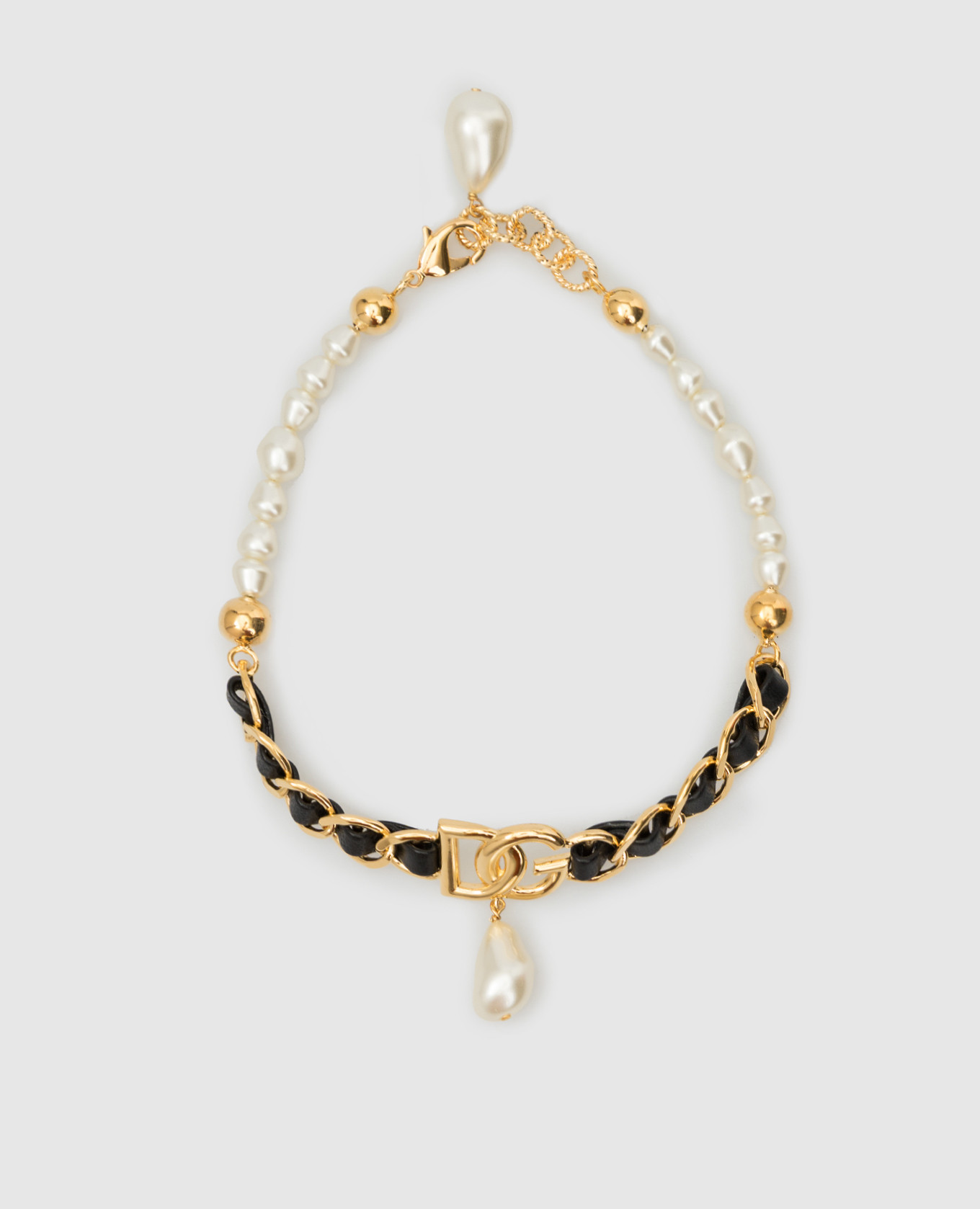 

Чокер с бусинами и эмблемой Dolce&Gabbana, Золотистый, Ожерелья и подвески