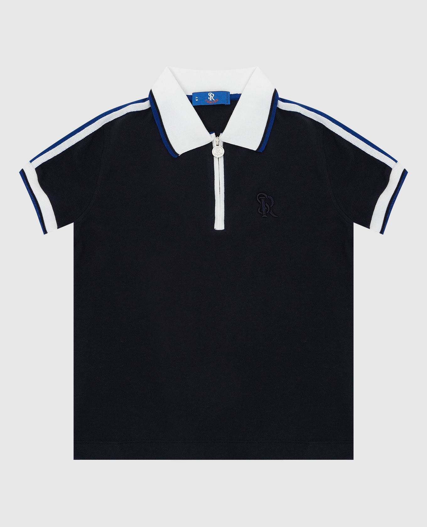 Children's dark blue polo with embroidery