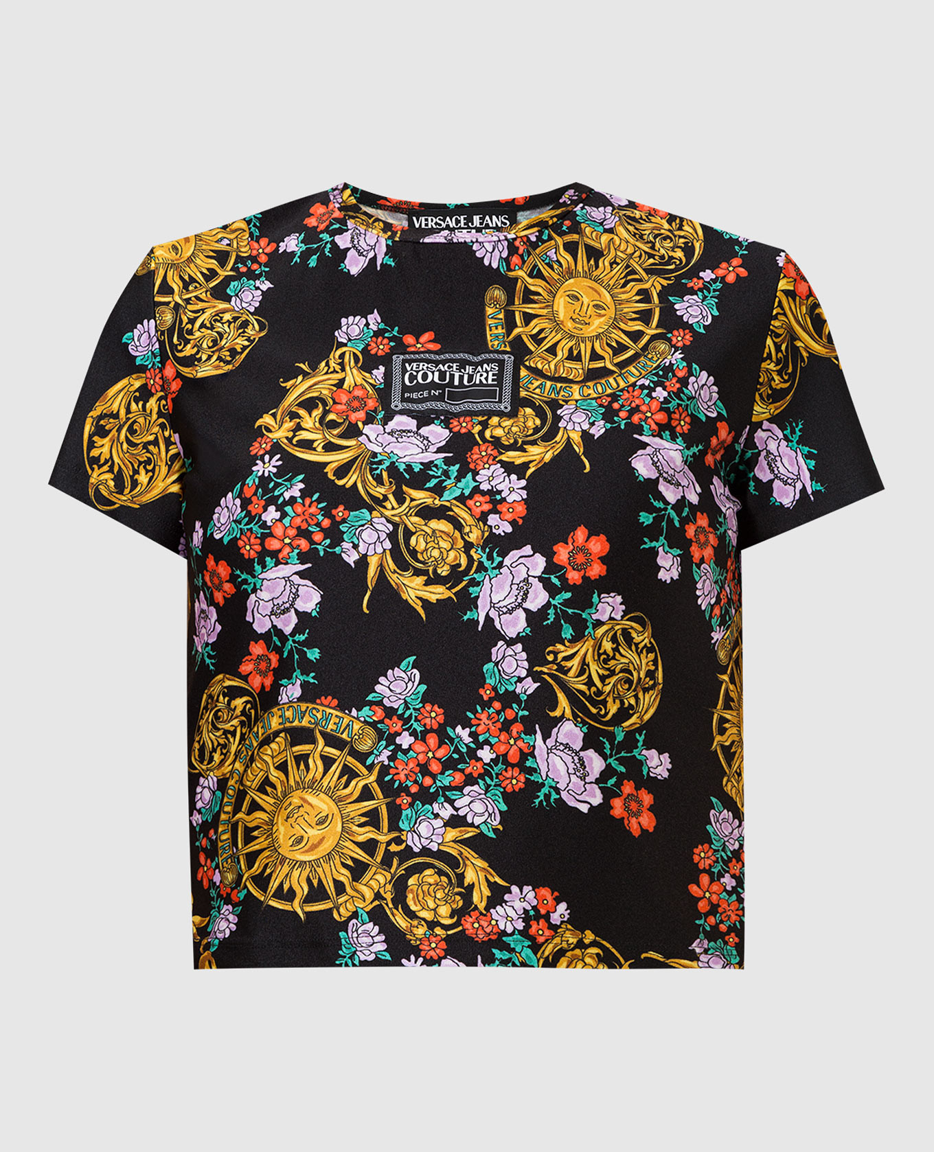 

Футболка в принт Sun Flower Garland, Черный, Футболки
