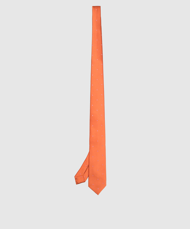 Stefano Ricci Детский шелковый оранжевый галстук в узор YCCX74168 изображение 2