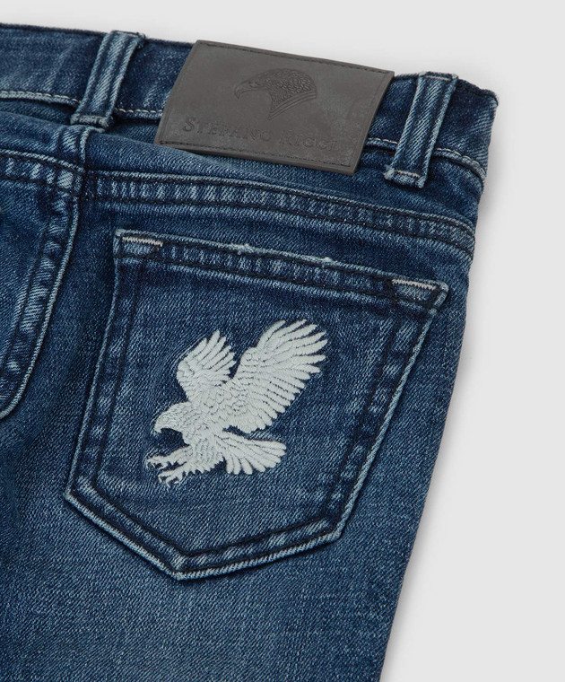 Stefano Ricci Дитячі джинси з ефектом потертості Y2T8402010358C зображення 3
