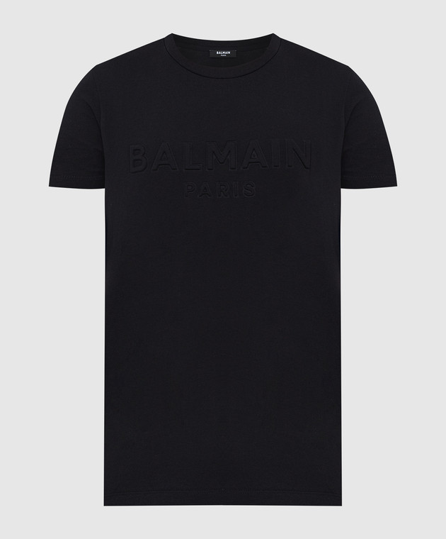 Balmain Черная футболка с логотипом XH1EF000BB20