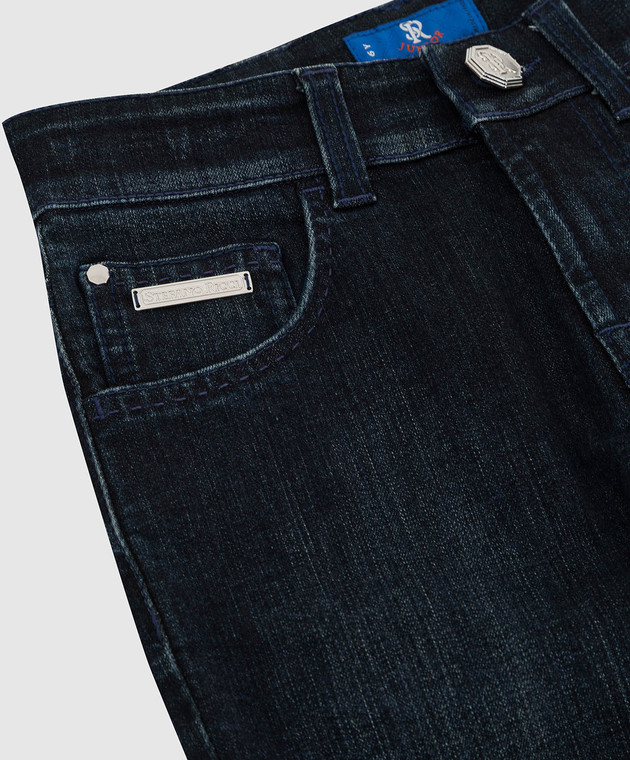 Stefano Ricci Дитячі джинси з ефектом потертості YFT9404070B8BL зображення 3