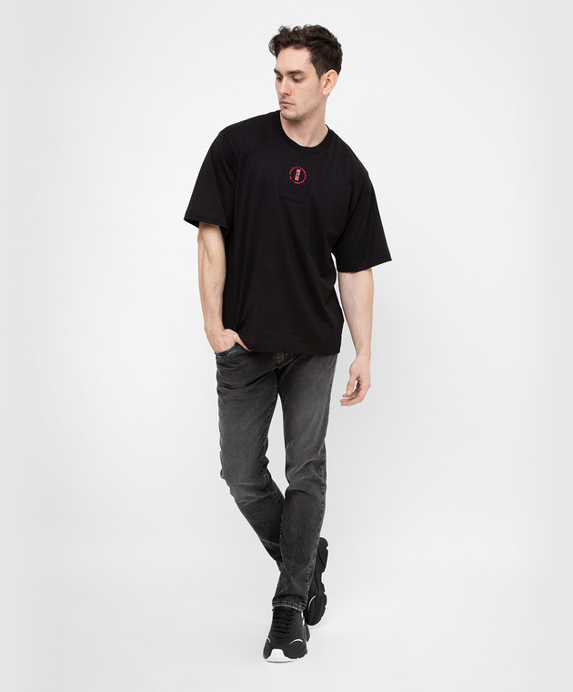 Dolce&Gabbana Чорна футболка з емблемою DG G8NC5ZG7BYQ зображення 2
