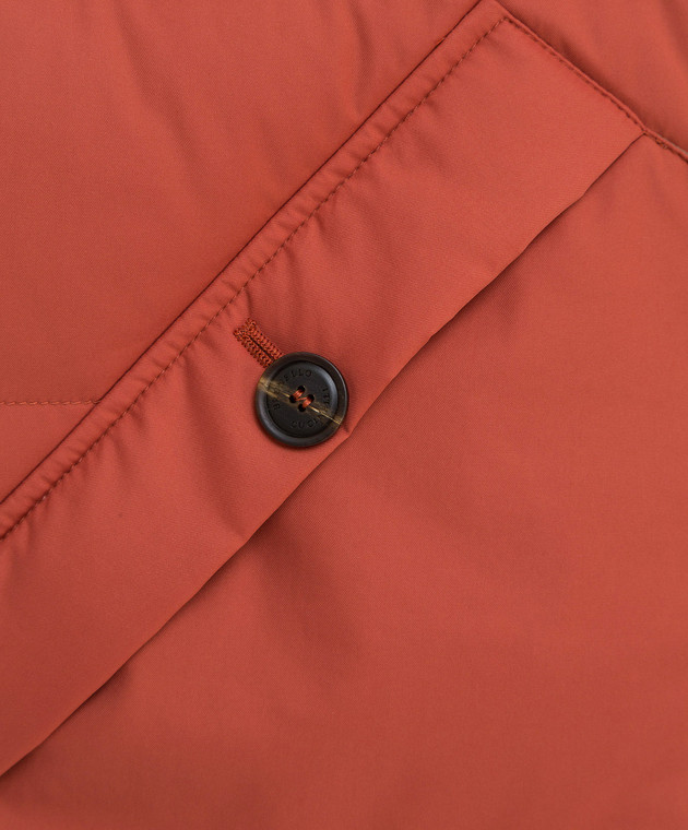 Brunello Cucinelli Терракотовый пуховой жилет MM4591111 изображение 5