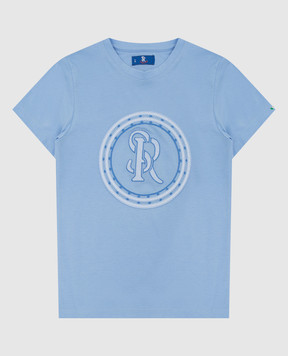 Stefano Ricci Детская голубая футболка с эмблемой YNH9200520803
