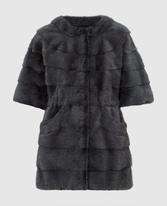 

Темно-зеленая шуба из меха норки, Зеленый, Шубы