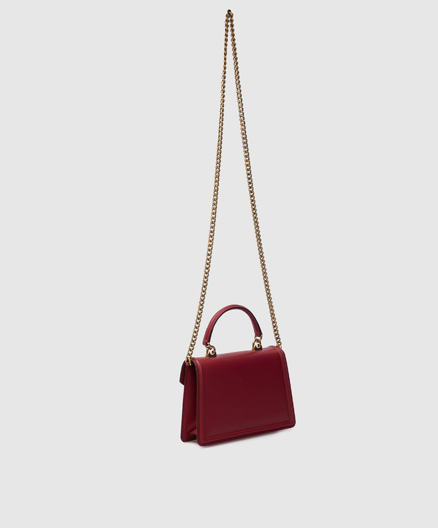 Dolce&Gabbana Червона шкіряна сумка міні Devotion з емблемою BB6711AV893 зображення 3