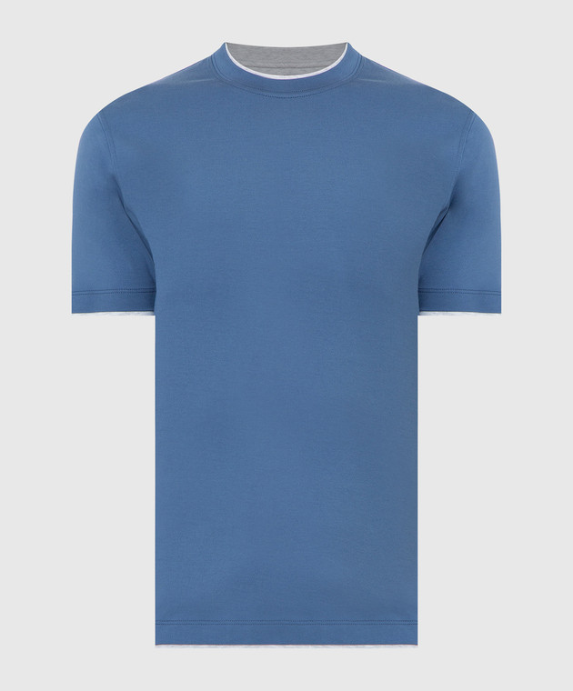 Brunello Cucinelli Синяя футболка M0T617427