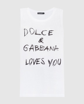 Dolce&Gabbana Белый топ с принтом F8K88TG7XAV