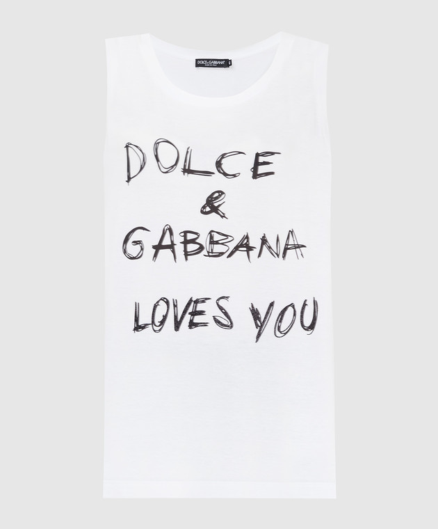 Dolce&Gabbana Білий топ з принтом F8K88TG7XAV