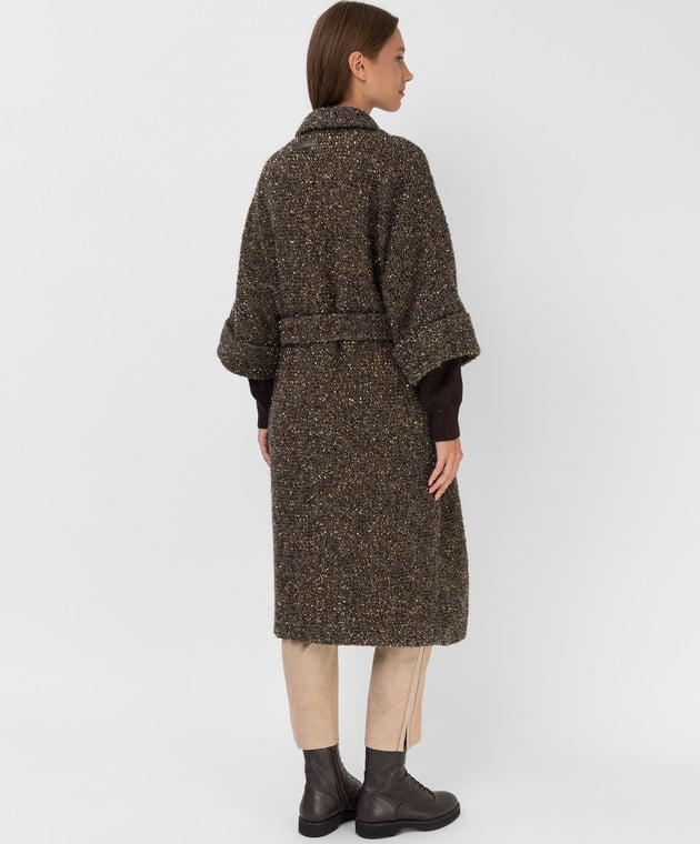 Peserico Двубортное пальто из шерсти с люрексом S20051A05490 изображение 4