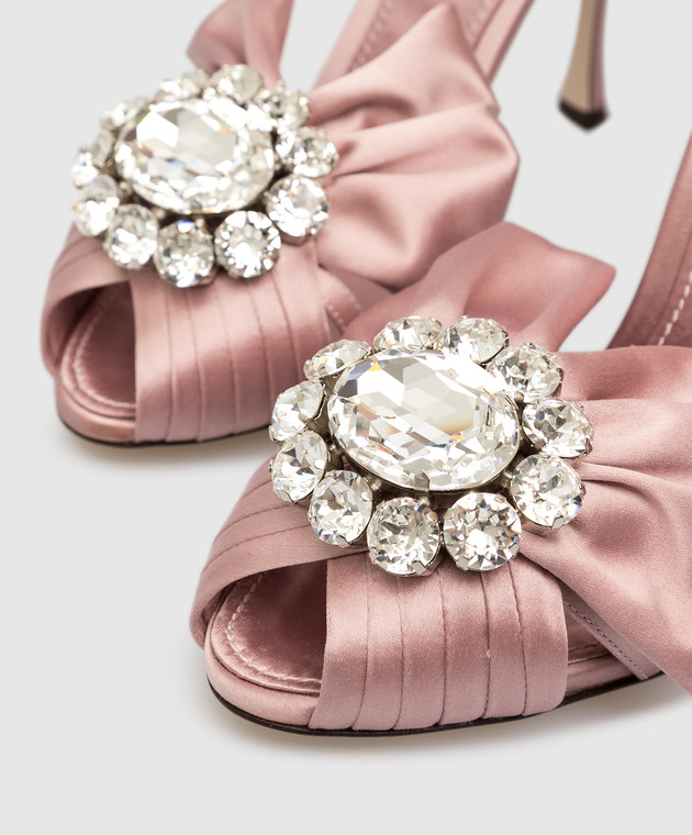 Dolce&Gabbana Розовые босоножки с кристаллами CR0831A7630 изображение 5