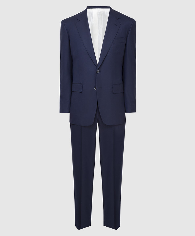 Stefano Ricci Темно-синий костюм из шерсти M5SF432220HB0002