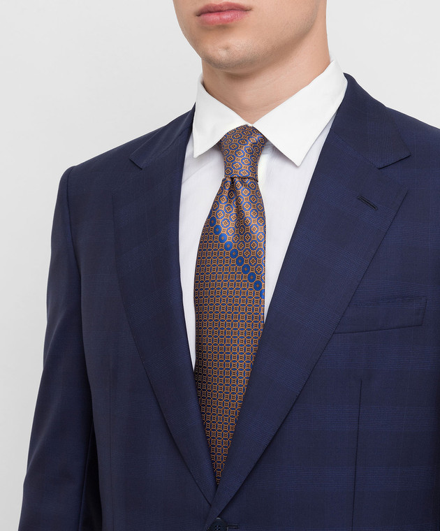 Stefano Ricci Темно-бежевий краватку в візерунок патерн CXDD41070 зображення 2