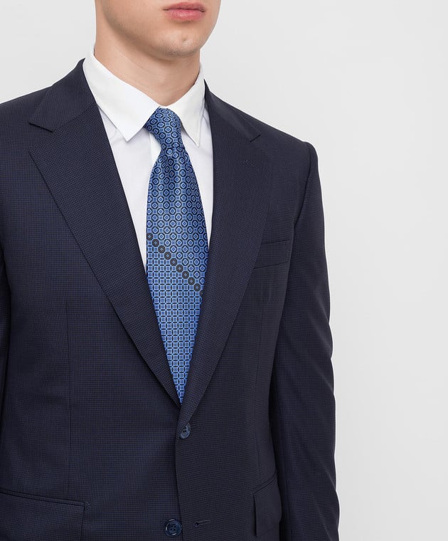 Stefano Ricci Синій краватку в візерунок патерн CXDD41070 зображення 2