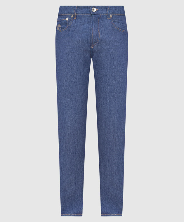 Brunello Cucinelli Синие джинсы из льна MH229D2210