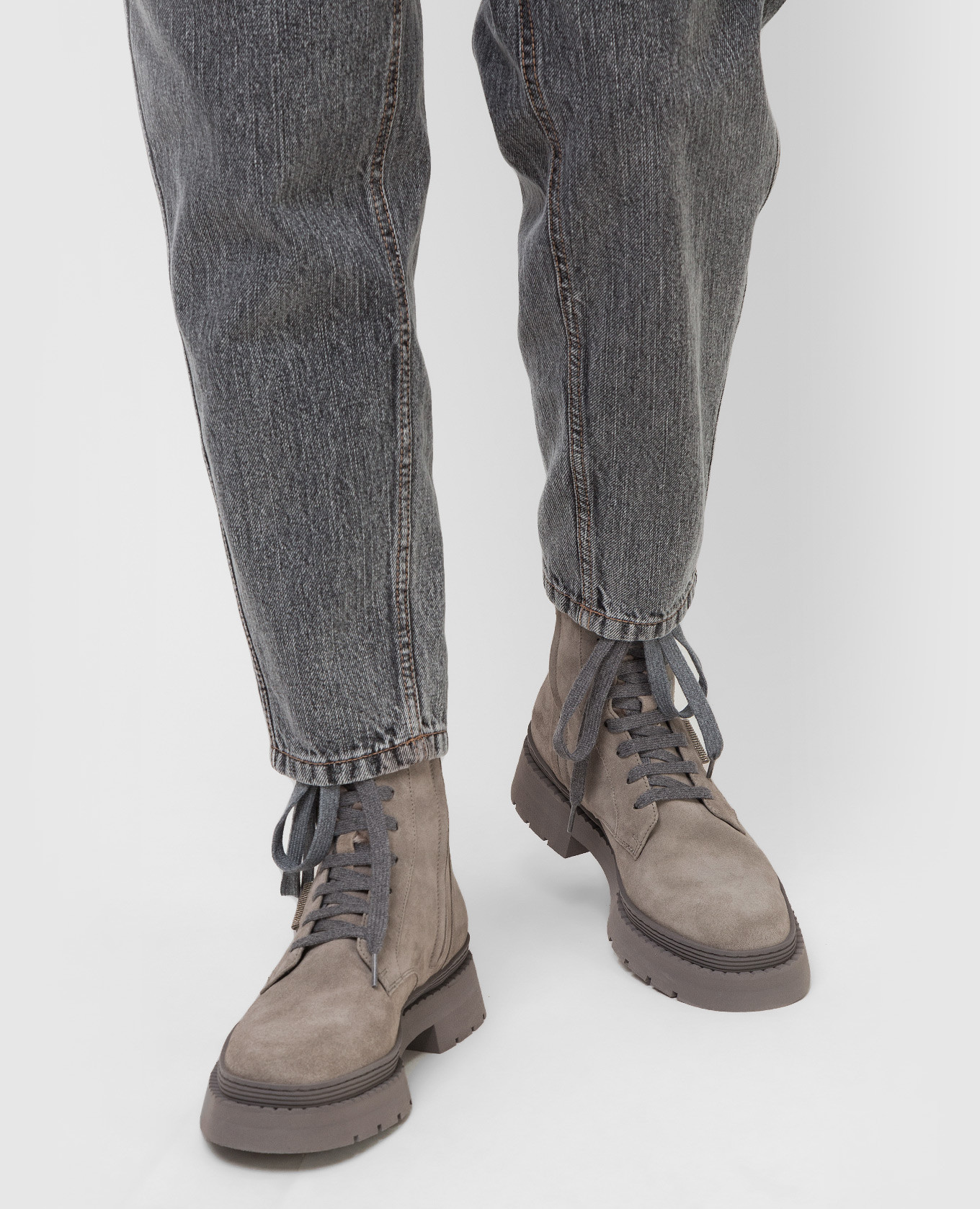 Brunello Cucinelli Замшевые ботинки с мехом MZSFG2116 изображение 2