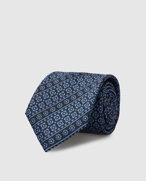 Stefano Ricci Дитячий шовковий набір з краватки і хустки-паші в візерунок YDX29001