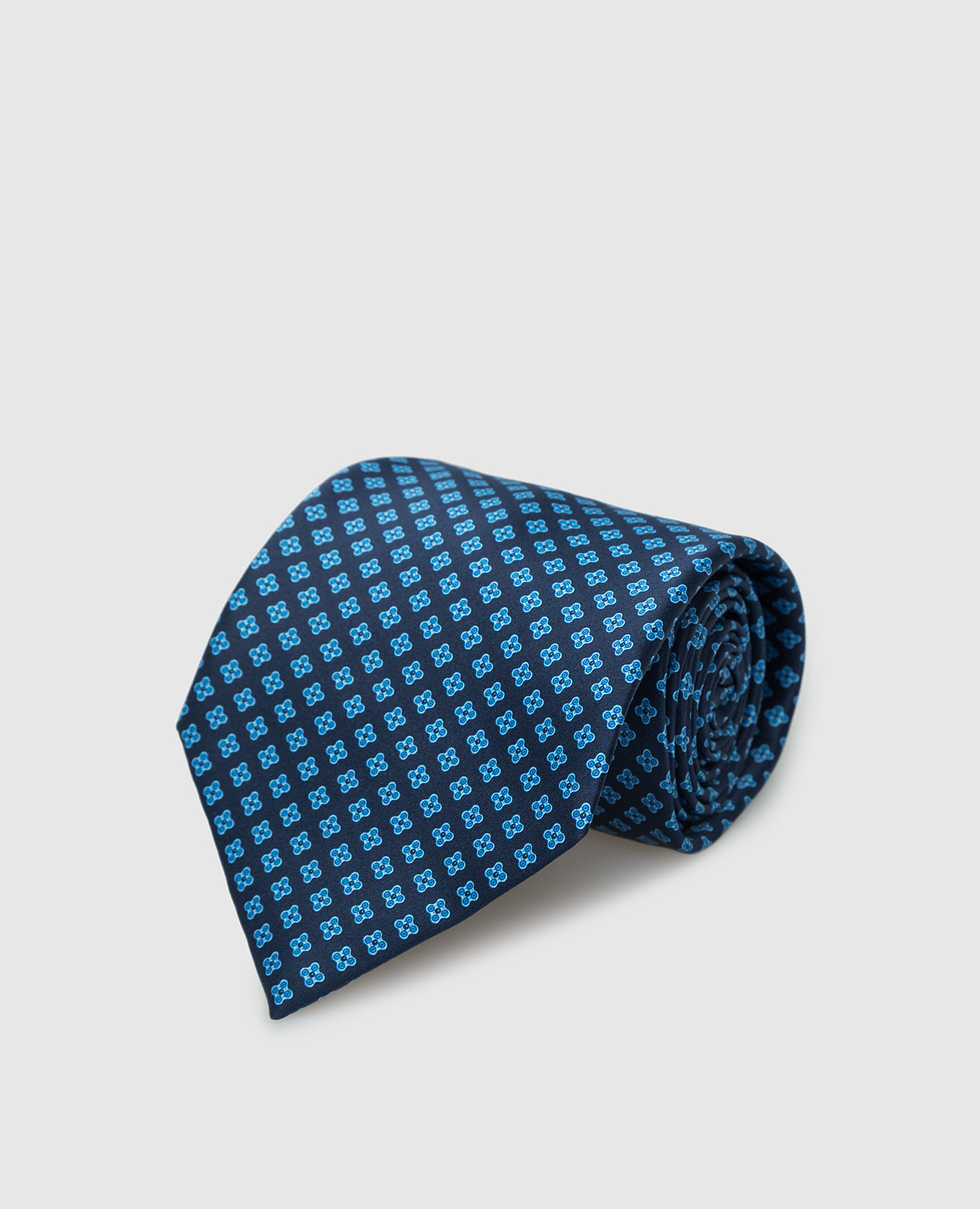 Темно-синий шелковый галстук в узор паттерн Stefano Ricci