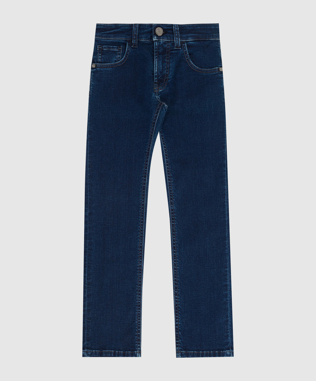 Stefano Ricci Дитячі джинси з вишивкою емблеми YFT8402010W8BL