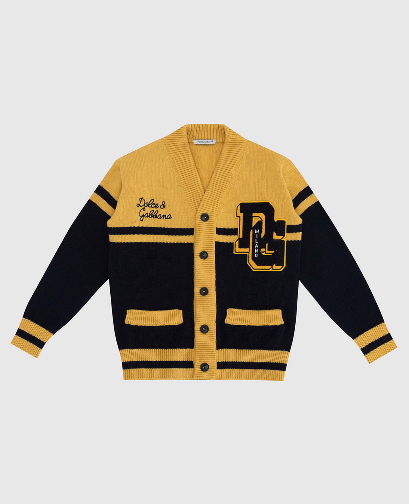 

Детский кардиган из шерсти с логотипом Dolce&Gabbana, Тёмно-синий, Кардиганы