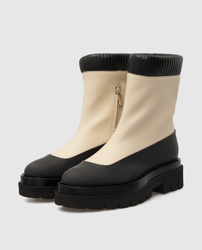 Santoni Шкіряні черевики з контрастною вставкою WTEI59696GOMNDUR