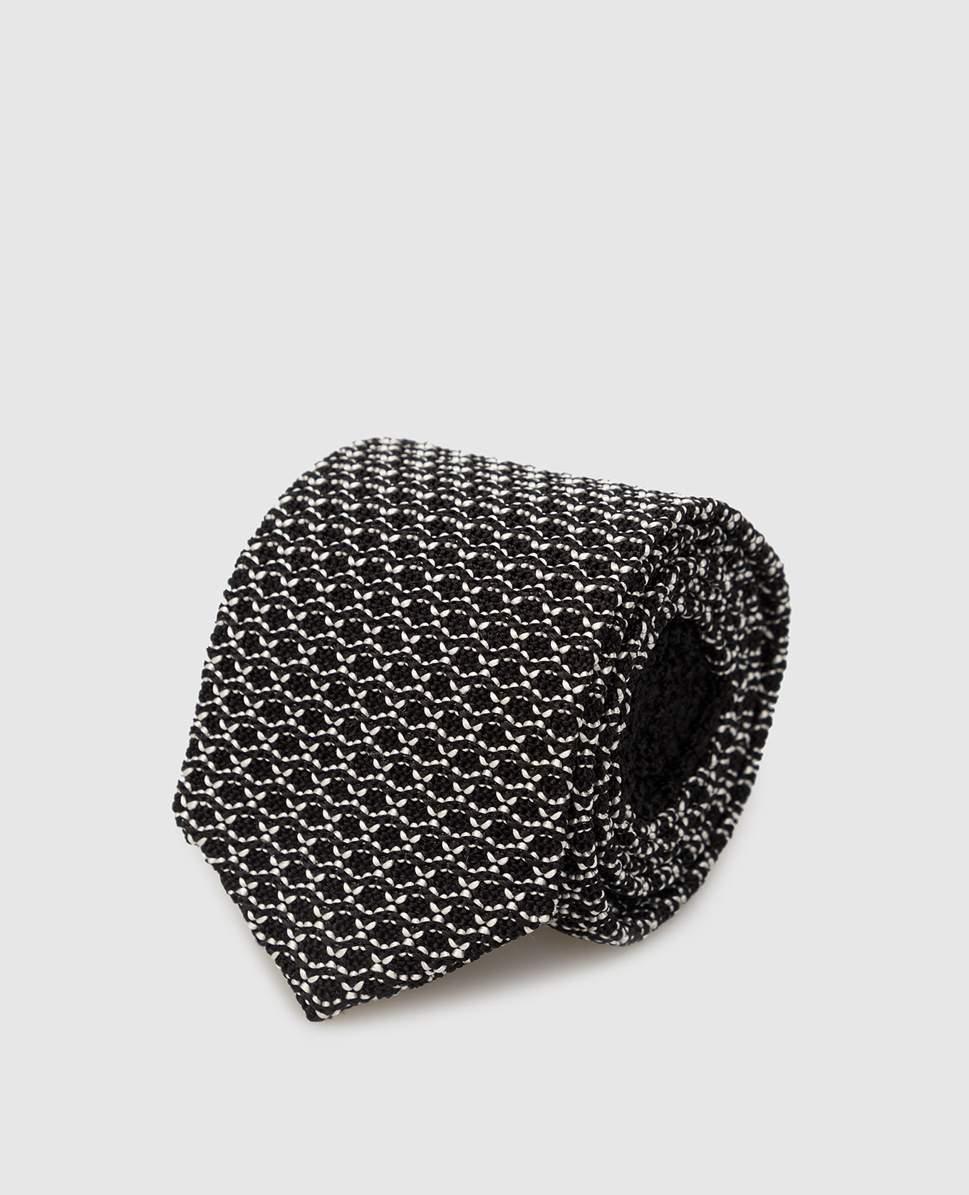 Детский черный шелковый галстук в узор