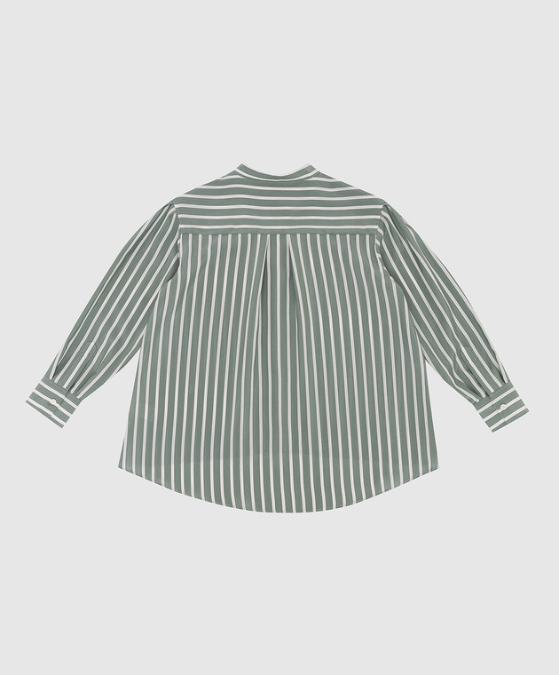 Brunello Cucinelli Дитяча зелена блуза з шовку BB729MV146 зображення 2