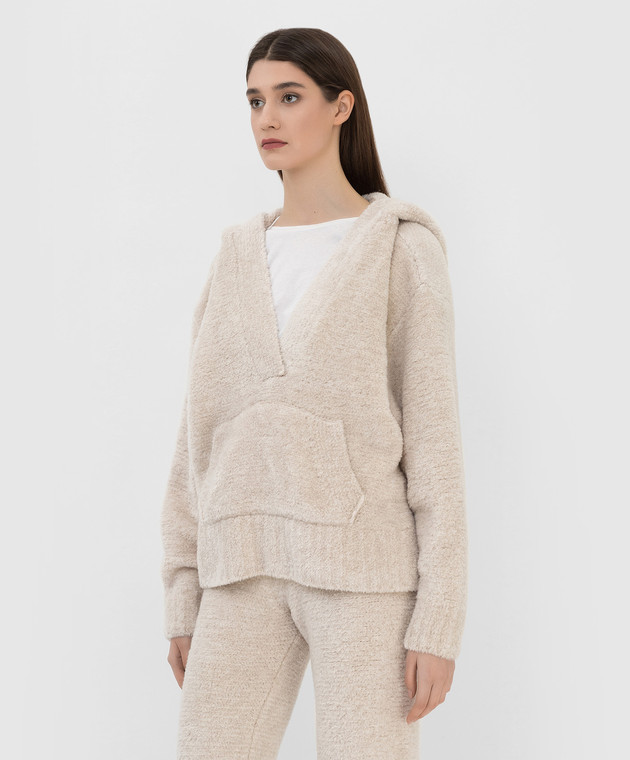 Palm Angels Худи из шерсти с вырезом PWHA019F21KNI001 изображение 3