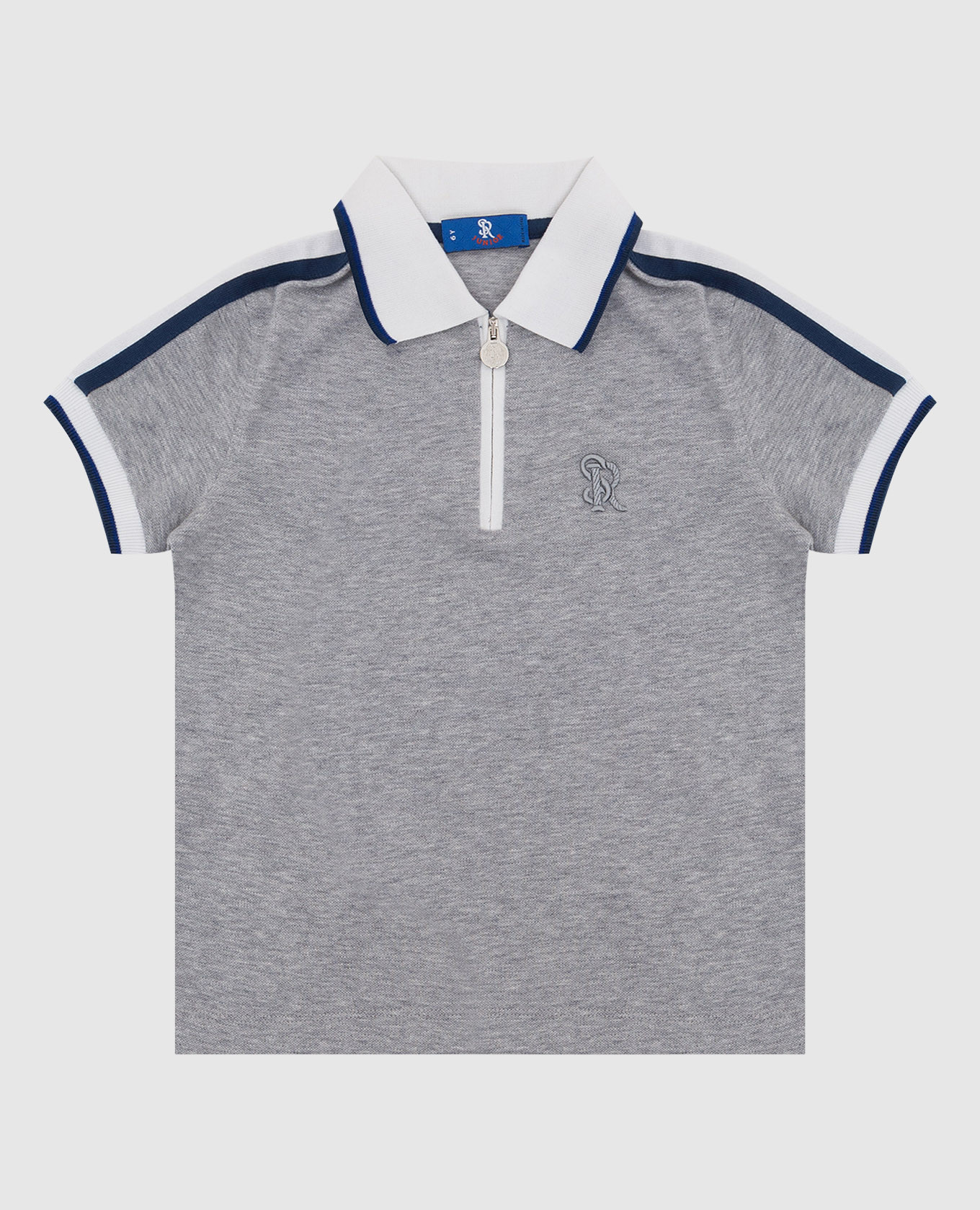Children's gray polo with embroidery