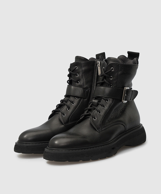 Doucal's Черные кожаные ботинки DD8512STOCPV543 изображение 3