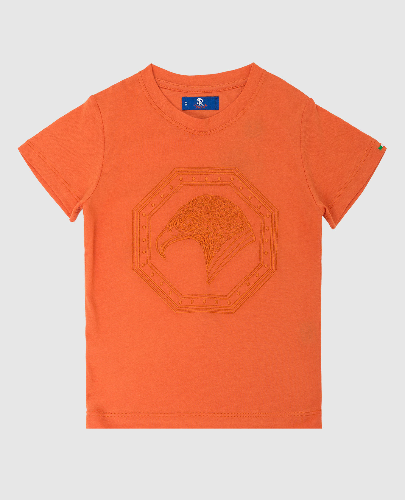 Children's orange t-shirt with embroidery