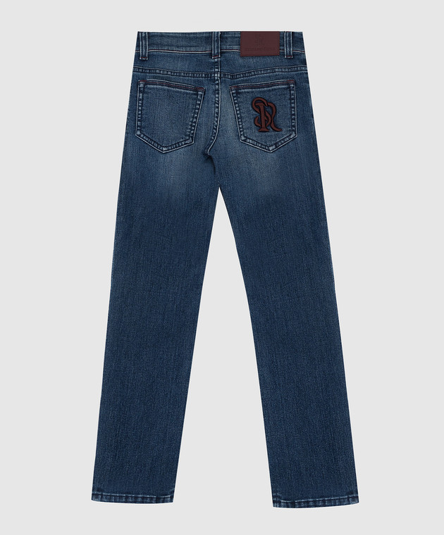 Stefano Ricci Детские синие джинсы с эффектом потертости YFT9407040W14S изображение 2