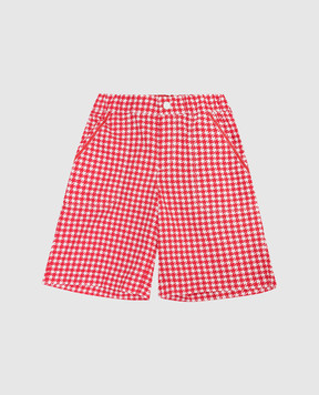 Stefano Ricci Детские красные плавательные шорты в узор YUB8200010B2340J