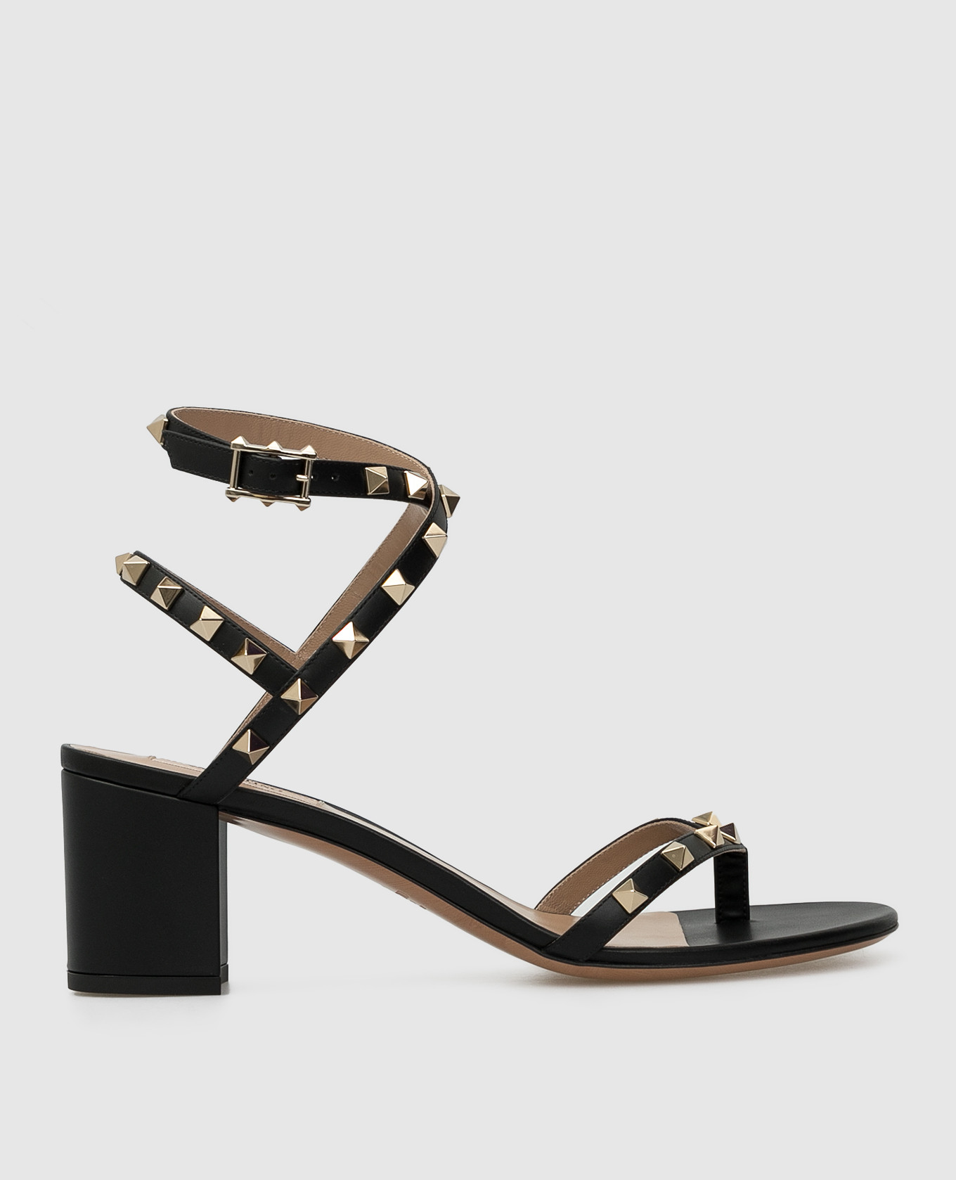 

Кожаные босоножки с ремешками "Rockstud" Valentino, Черный, Босоножки