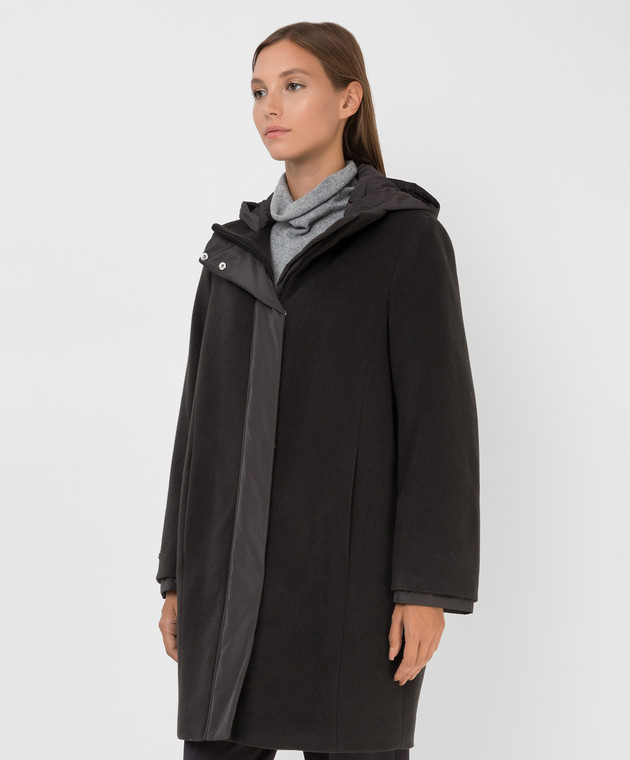 Peserico Темно-сіре пальто з вовни і кашеміру S200858433A зображення 3