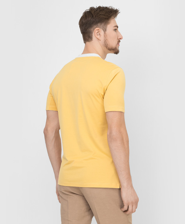 Brunello Cucinelli Желтая футболка с принтом M0T617137 изображение 4