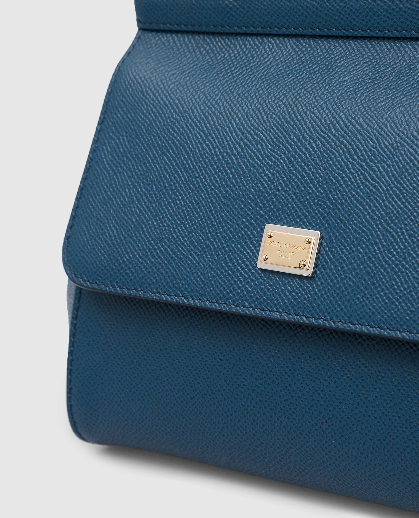 Dolce&Gabbana Синяя кожаная сумка мини Sicily BB6003A1001 изображение 5