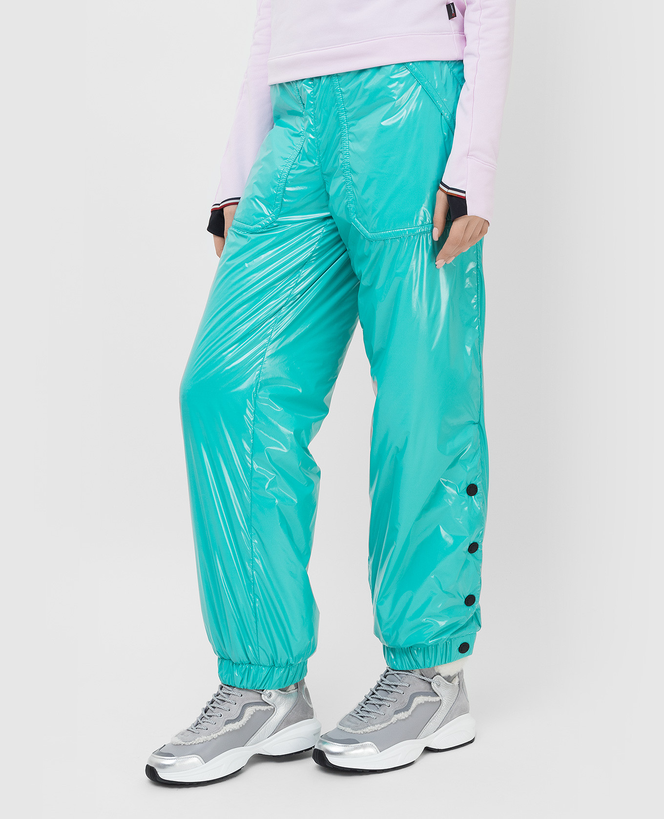 Moncler Grenoble Бирюзовые горнолыжные брюки 2A61100539FT изображение 3