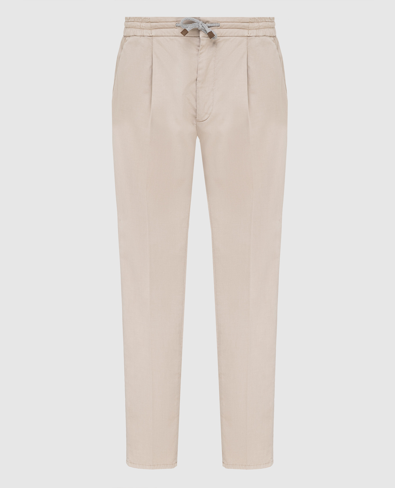 

Бежевые брюки Brunello Cucinelli, Светло-бежевый, Повседневные брюки casual