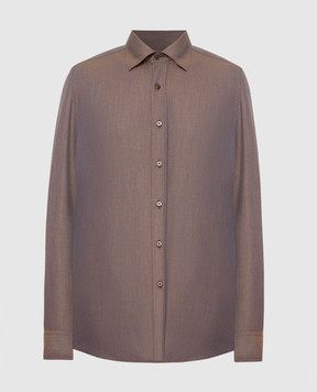 Stefano Ricci Светло-коричневая рубашка с эффектом хамелеона MC006137R2252