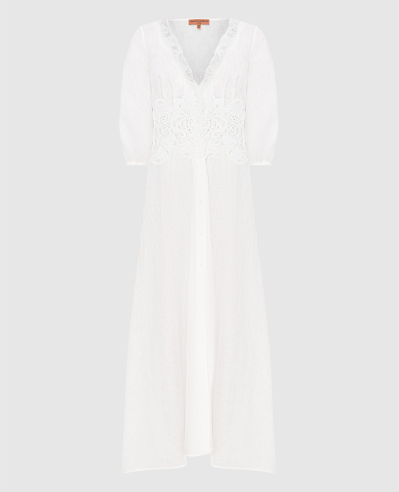 

Белое платье из льна Ermanno Scervino, Белый, Платья Макси