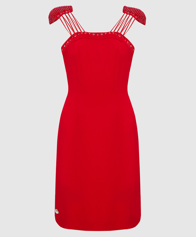 Philipp Plein Красное платье с кристаллами CWRG0060