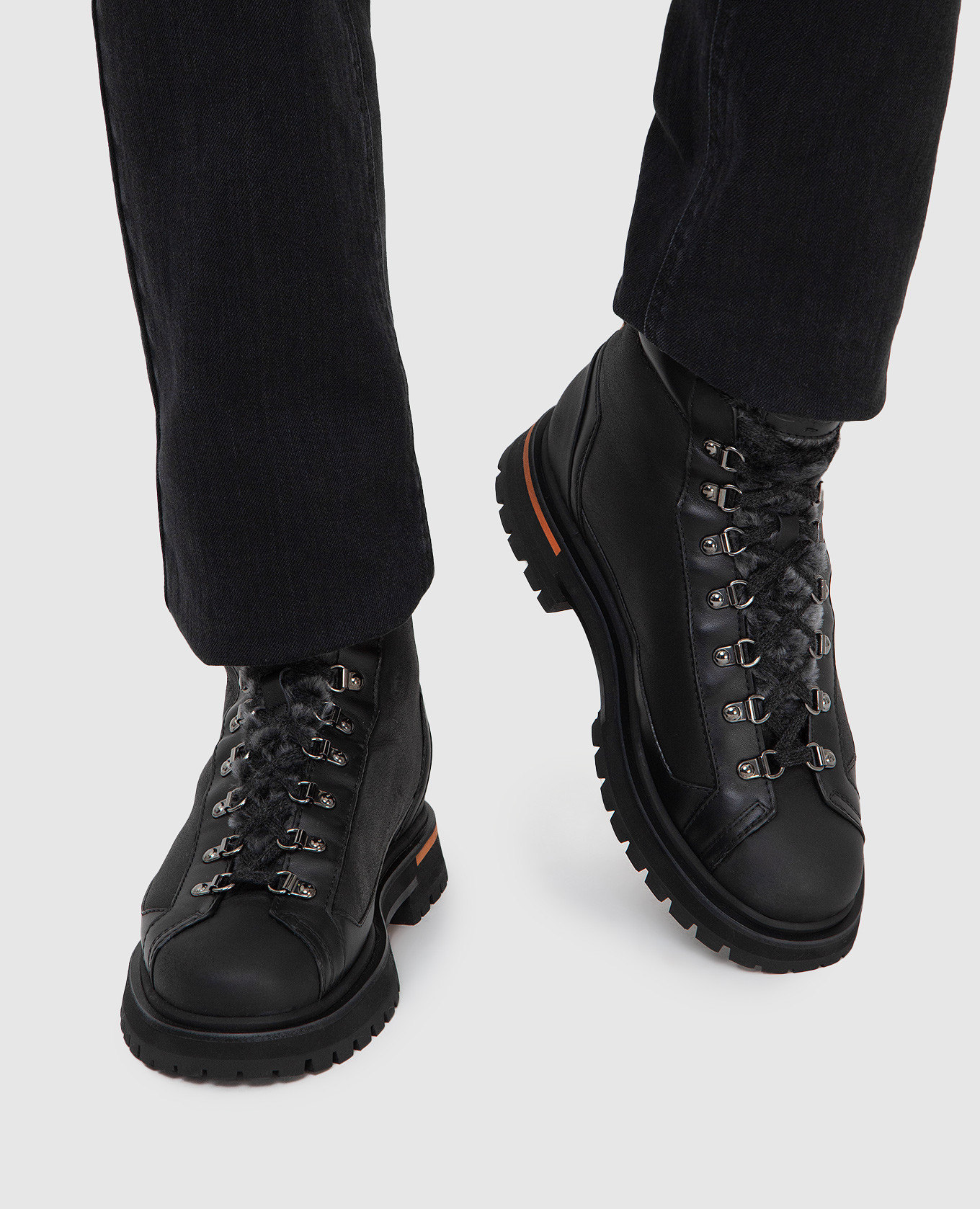 Santoni Черные кожаные ботинки на меху MBSN21590NANPDCK изображение 2
