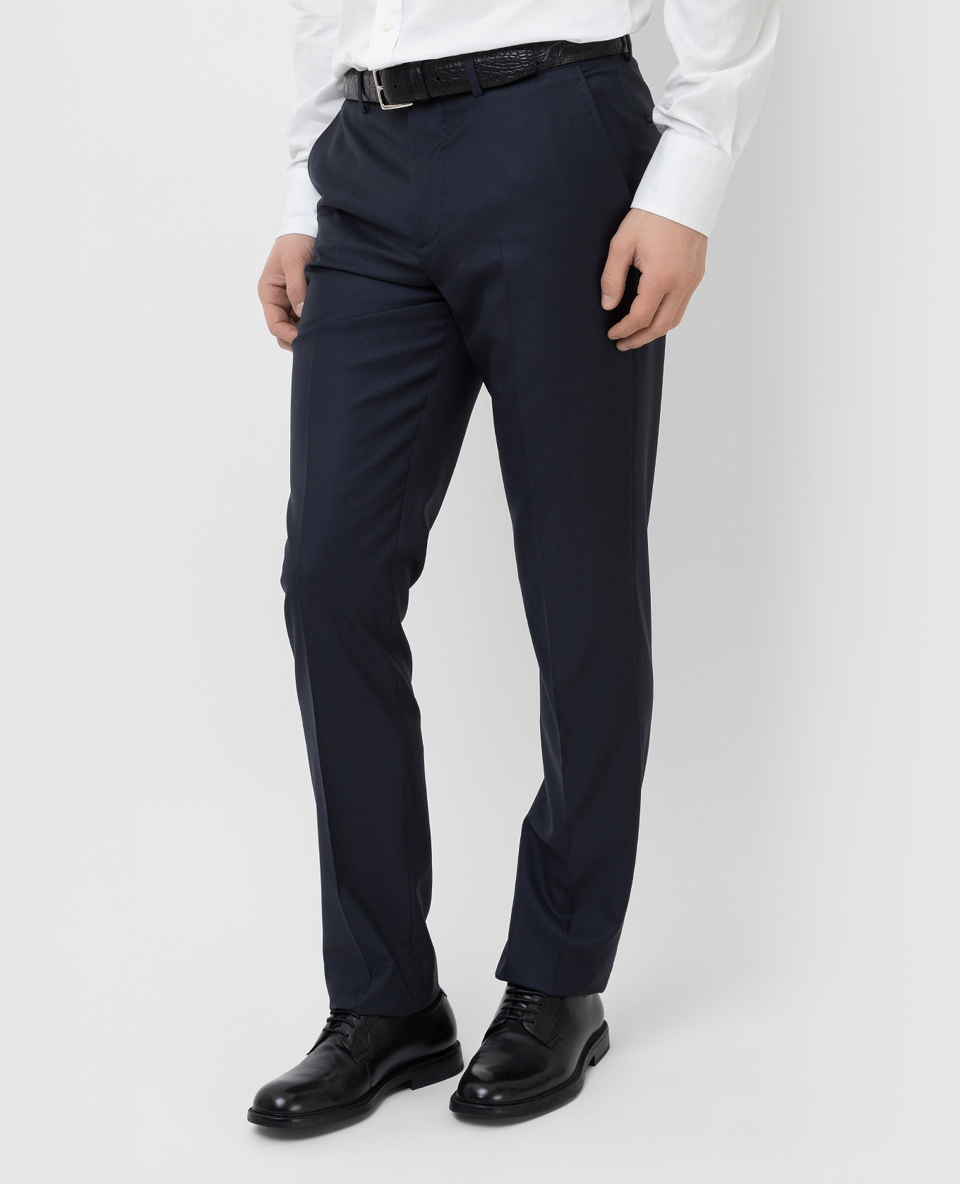 Brunello Cucinelli Темно-синие брюки из шерсти MF459PA07 изображение 3