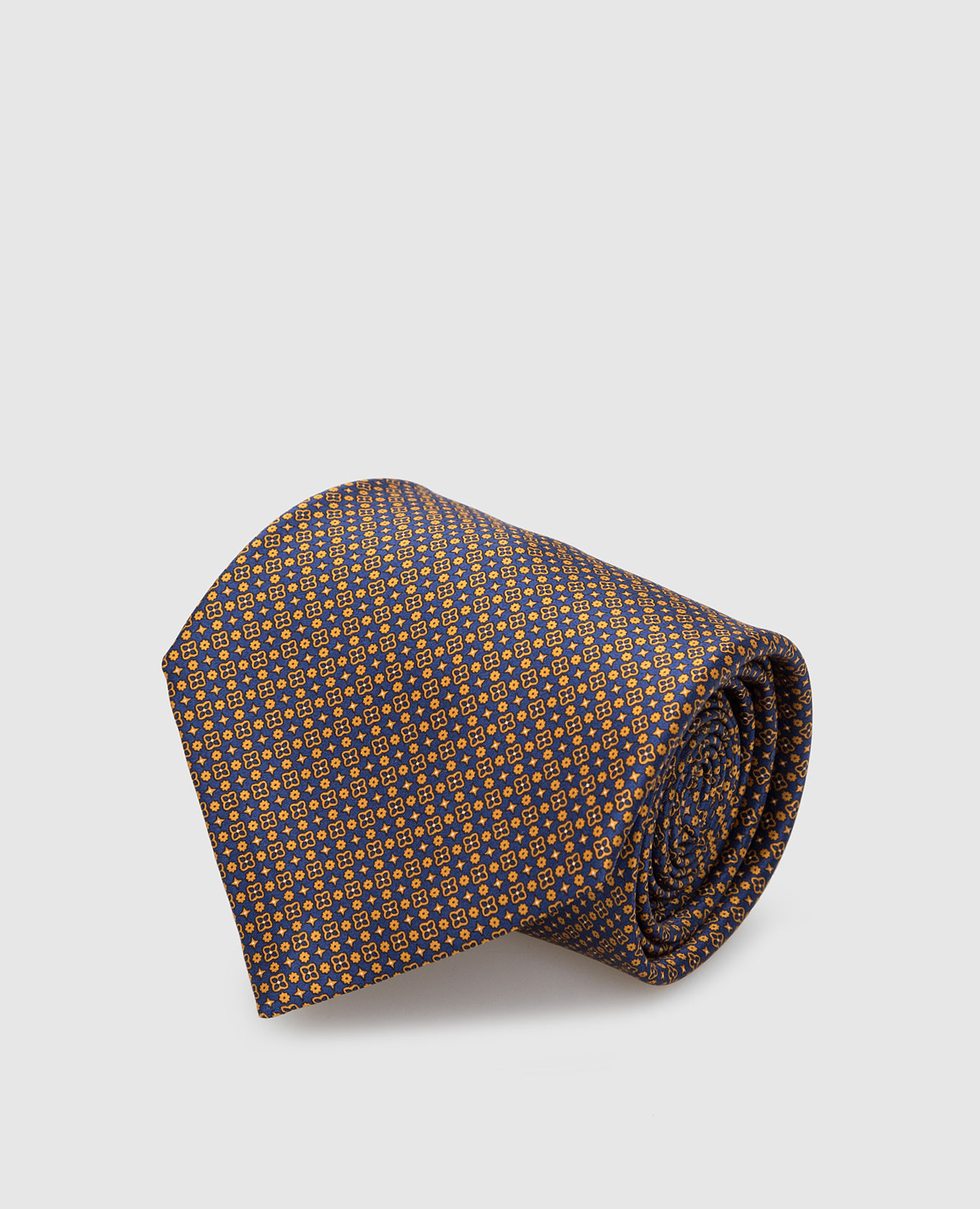 Бежевый шелковый галстук в узор паттерн