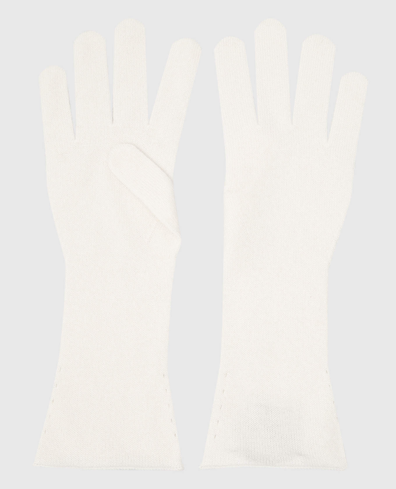 Белые перчатки из кашемира