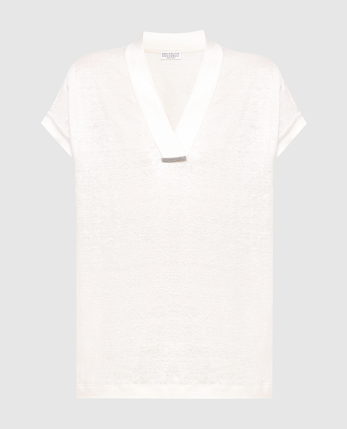 

Светло-бежевый топ из льна и шелка Brunello Cucinelli, Топы